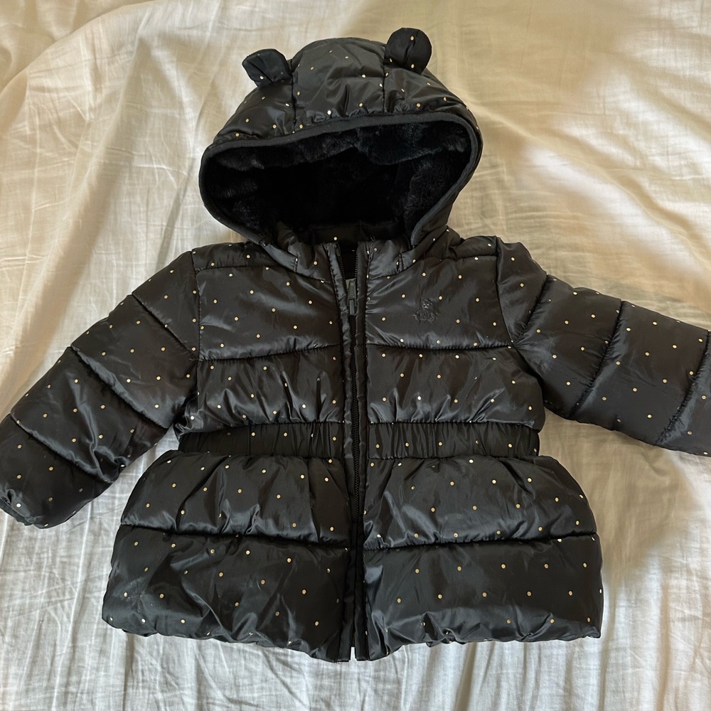 Baby GAP Metallic Dot Puffer Jacket Size 12-18 months